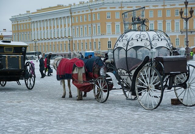 Карета в  Санкт Петербурге зимой