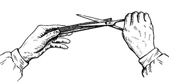 обучение техники держания ножниц